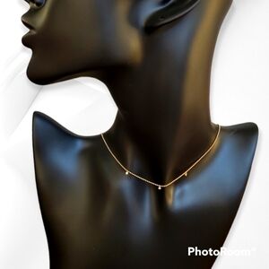 3/$30 Dainty Delicate Goldtone Rhinestone Minimalist Necklace